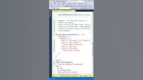 OPENJSON in SQL Server 2022  #shorts #sqlserver