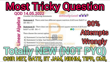 Linear Algebra Csir Net, Iit Jam, Gate , Nbhm QOD 14.05.2022 Solution | Pure Mathematical Academy
