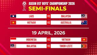 Semi-finals: Match Schedule | ASEAN U17 Boys' Championship 2026.