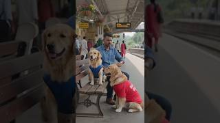 Golden Retriever Dogs at Indian Railway Station | Cute Dog Photography