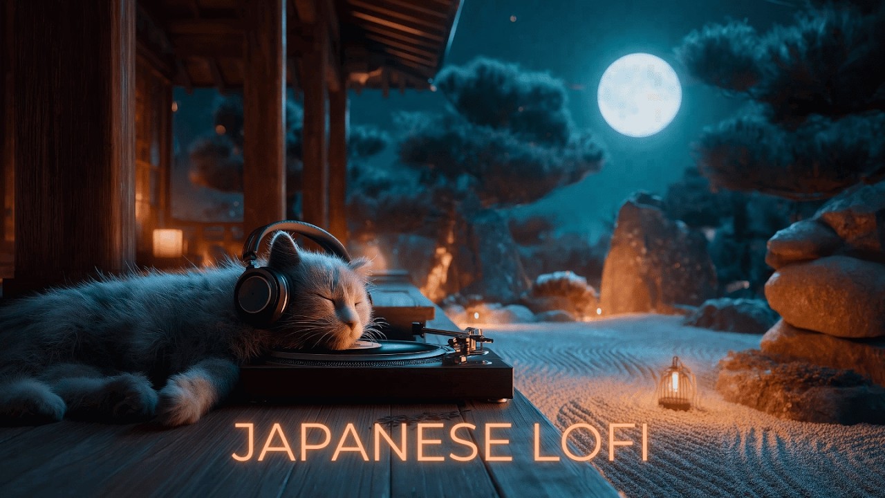 Japanese Lofi Hip Hop | Night Garden & Cat [Study/Sleep/Relax]