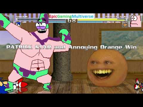 Shadow The Hedgehog And Sonic VS Patrick Star And Annoying Orange In A MUGEN Match / Battle / Fight