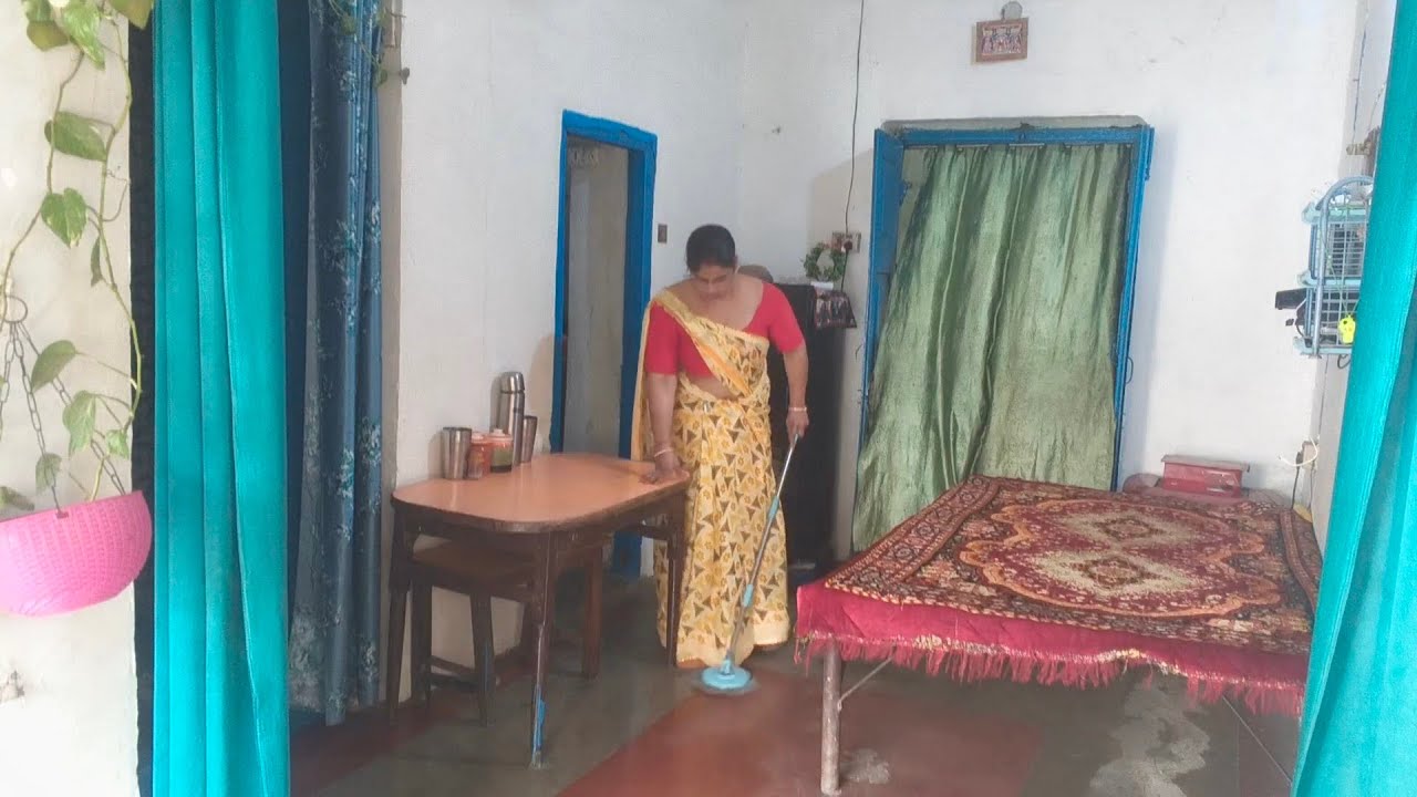 Saree vlog 🌹💞cleaning vlog 🪠🪠 desi housewife full day busy routine in saree wear 