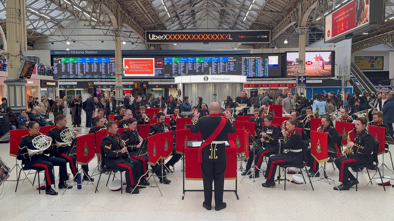 Royal Marines Band Collingwood London Victoria Station - London Poppy Day 2025