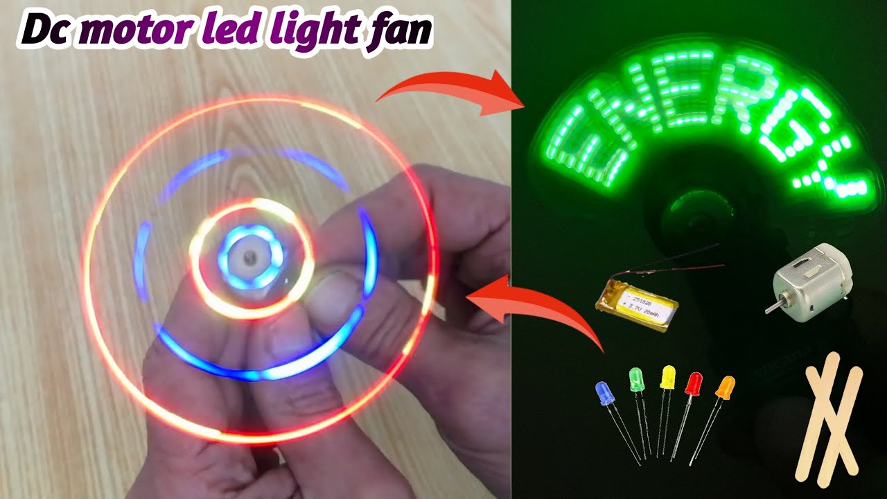 how to make dc motor led light fan at home easy for school project