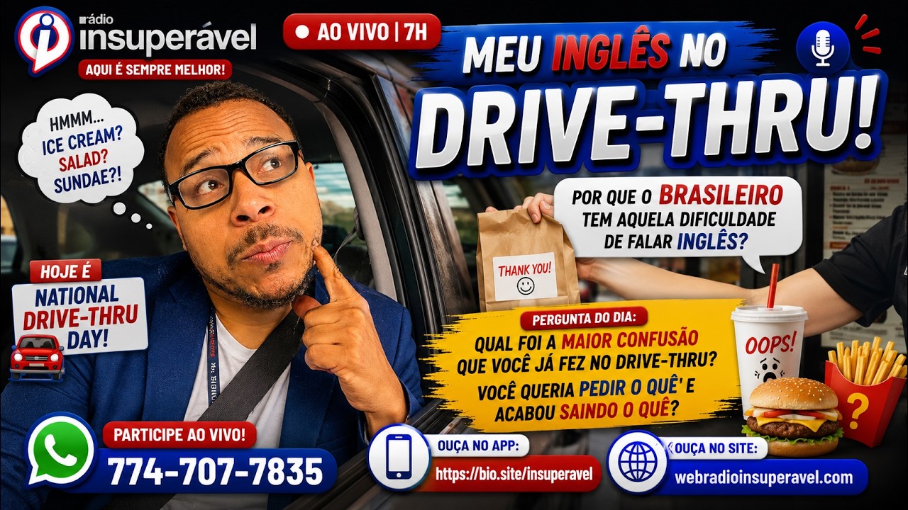 MEU INGLÊS NO DRIVE-THRU! 😂 As maiores gafes dos brasileiros falando inglês!