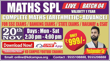NEW BATCH || MATHS SPL || DEMO- 02 || BY PUSHPENDER SIR