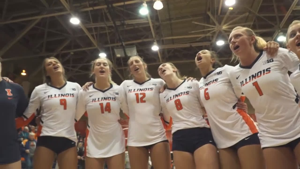 Illini Volleyball Extended Highlights of Upset vs 7 Minnesota YouTube