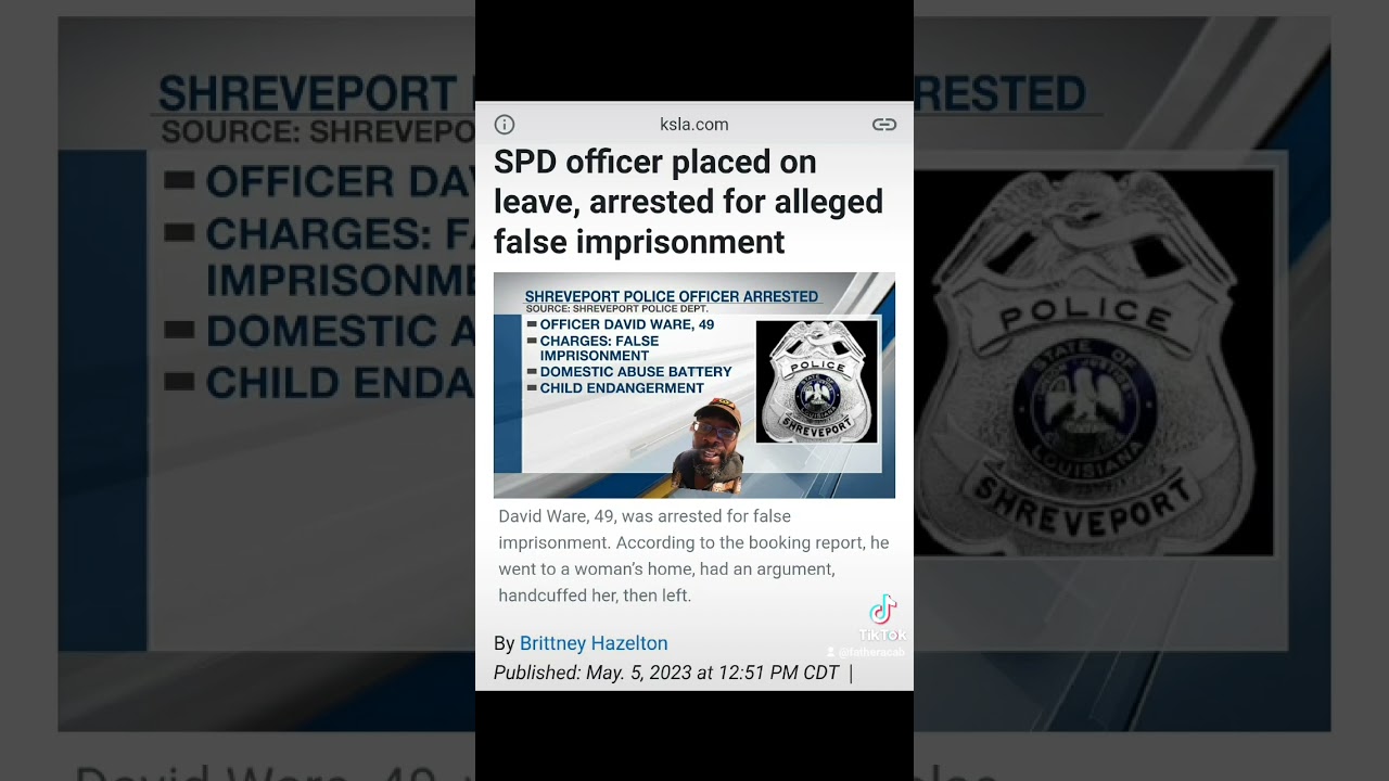 ⁣Louisiana Cop arrested for false imprisonment. #shreveport #louisiana