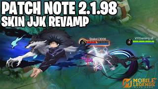 SKIN JUJUTSU KAISEN REVAMP, NOVARIA NERF - PATCH NOTE 2.1.98 MOBILE LEGENDS