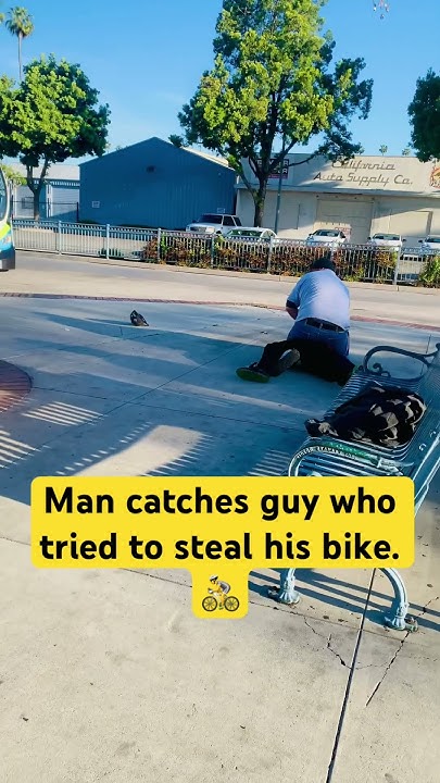 Guy Tries To Steal Bike With Knife MAN CATCHES GUY WHO TRIED TO STEAL HIS BIKE! #man #catches #guy #who #