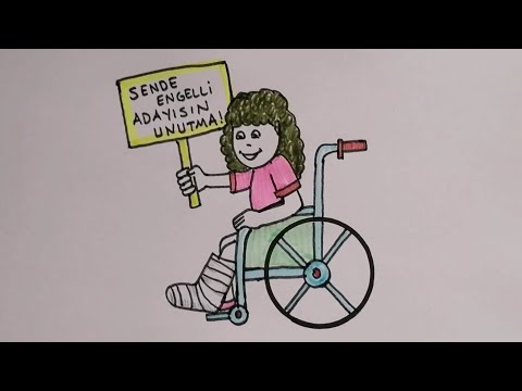 Dünya engelliler günü resmi çizimi /#engelsizresim / Engelliler haftası resmi / Tekerlekli sandalye