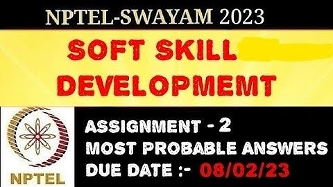 NPTEL | Soft Skill Development | Assignment - 2 | Most Probable Answers