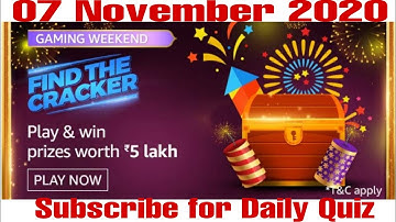 Amazon Quiz Answers today 7 Nov | Amazon Find The Cracker Contest | Find The Cracker Contest Amazon