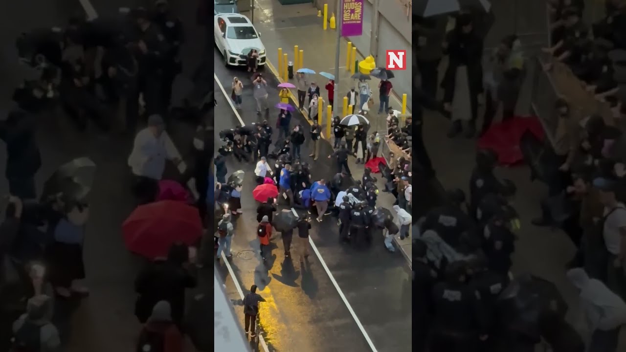 Police Clash With Anti ICE Demonstrators Outside New York Court