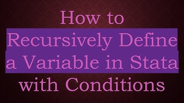 How to Recursively Define a Variable in Stata with Conditions