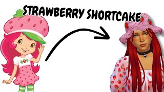 I created strawberry shortcake characters in the sims 4
