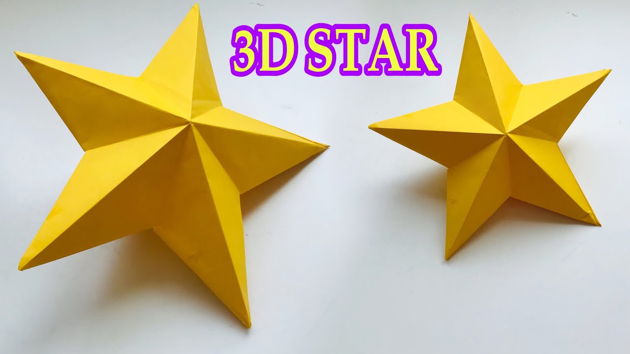 3D Star Paper Model, Christmas Tree Star Template