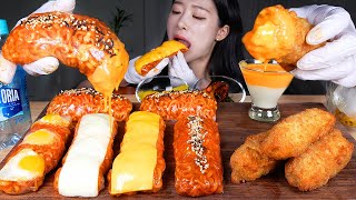 ASMR MUKBANG | Long Spicy Fire Chicken Noodle Wrap 🔥 Long Cheese Pork Cutlet & Cheese Sauce & Kimchi