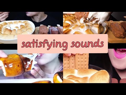 [Satisfying ] soft/crunchy eating sounds: marshmallow