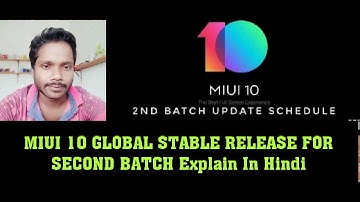 MIUI 10 GLOBAL STABLE RELEASE FOR SECOND BATCH Explain In Hindi