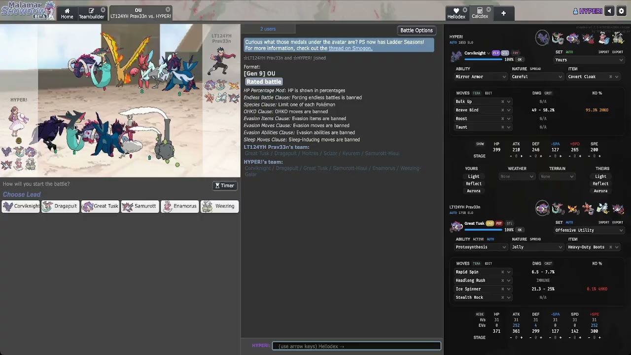 HIGH LADDER POKEMON SHOWDOWN LIVE: CHOICE SPECS GALARIAN WEEZING HAS RETURNED TO SV OU!