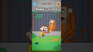 🐵"monkey ne kiya attack or mar dala 🫣 death puzzle gameplay⚔️ Level 130 ! #short #shortsfeed #games