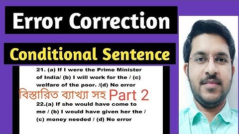 Conditional Sentences & Error Correction  | Part 2 | For Competitive Exams |