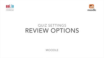 Moodle Quiz Settings - Review Options