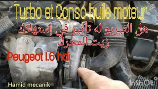 Turbocompresseur et Conso Huile Moteur, هل  التيربو له تأثير في استهلاك زيت المحرك Peugeot 1.6 hdi?