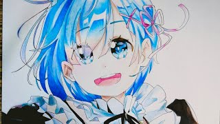 Rem - color pencil drawing [Re: Zero kara Hajimeru Isekai Seikatsu]