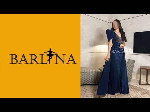فستان كحلي طويل بارلينا تشاركك كل مناسباتك
