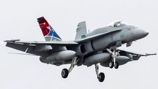 RCAF 75th of Alouette Squadron CF-18 (F18) landing in Montreal (YUL/CYUL)