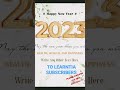 HAPPY NEW YEAR 2023 #educationforlife