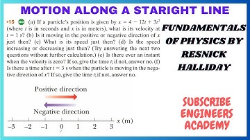 Motion along a straight line - Physics by Resnick Halliday - Engineers Academy