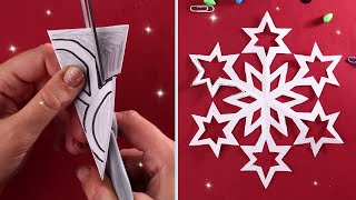 5 ideas Cutting Paper Art Designs for Decoration for Christmas ❄️ How to make a paper snowflake