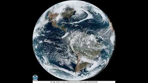 NOAA Full Disk video, with moving clouds - 02 APR 2020