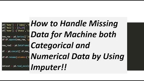 Handling Missing Data Using Imputer for Machnie Learning in Python Programming