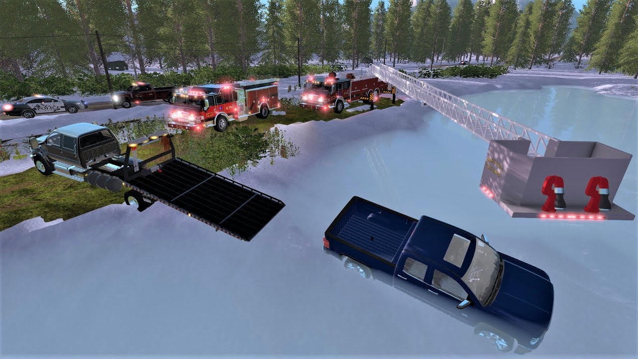 Fs17 Rescue Objects Farming Simulator 17 #26 Frozen Lake Ice Rescue - Fire Department ...