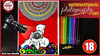 Photography Day Mandala Art || International Photography Mandala || Step By Step Photography Mandala