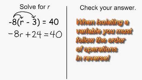 Algebra - Solve For An Unknown Variable