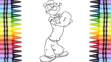 How to Draw Popeye the Sailor Step by Step Easy Drawing Tutorial for Kids