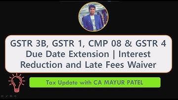 Latest GST Updates| GSTR 1, 3B, 4 & CMP 08 Due Date Extension| Late Fees Waiver & Interest Reduction