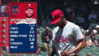 Cristopher Sanchez, 7 K's in 6 innings against the Giants on 5/29/24