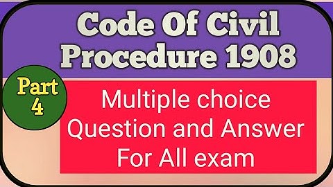 Code of Civil Procedure solved Paper part 4 | MCQ TEST 2020| JUDICIAL EXAM| Section 9 to 17