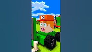 Alex-Forklift and Steve-Garbage-Truck and Trash - Minecraft animation #minecraft #shorts