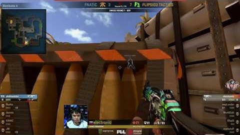 FlipSid3.Electronic INSANE CLUTCH vs fnatic 1v4. CS GO