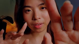 ASMR Slow Visual Triggers For Sleepy Eyes & Tingles 🌌 Hand Movements, Face Touching, Word Repetition