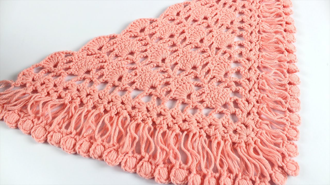 ভাইরাল হওয়া কুশিকাটার তিনকোনা শাল // Crochet shawl triangle #crochet #কুশিকাটার_শাল