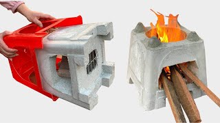 Creative Firewood Stove From Plastic Chairs - Self - Made Ideas From Cement